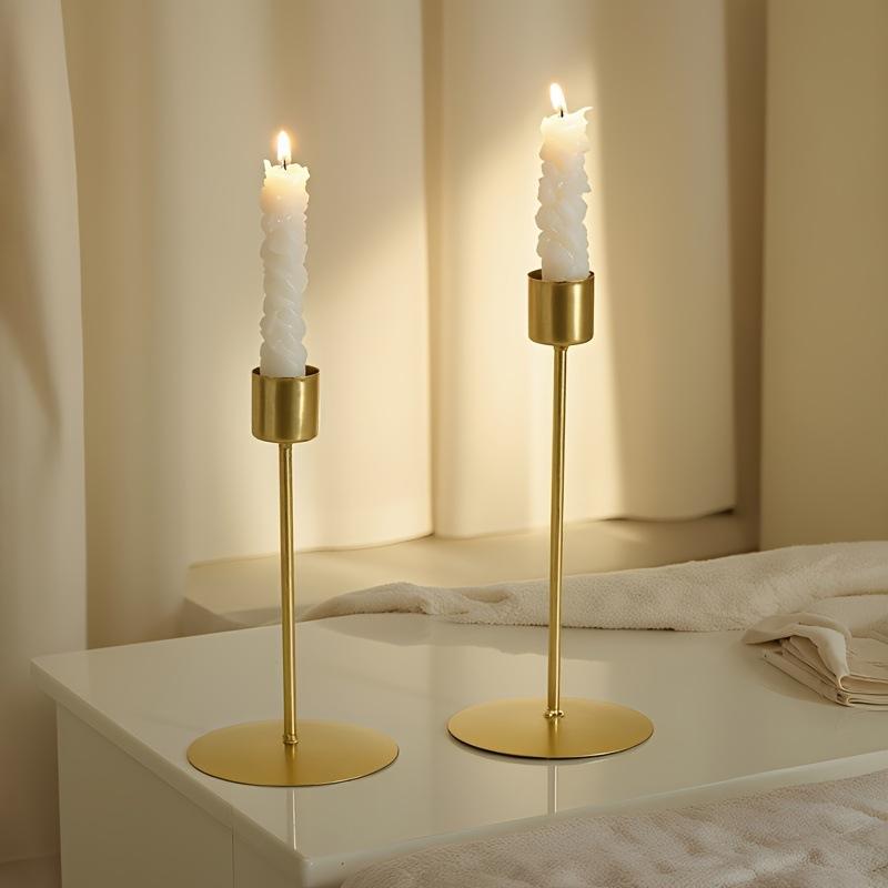 European Style Metal Candle Holders Simple Golden Wedding Decoration Bar Party Living Room Decor Home Decor Candlestick