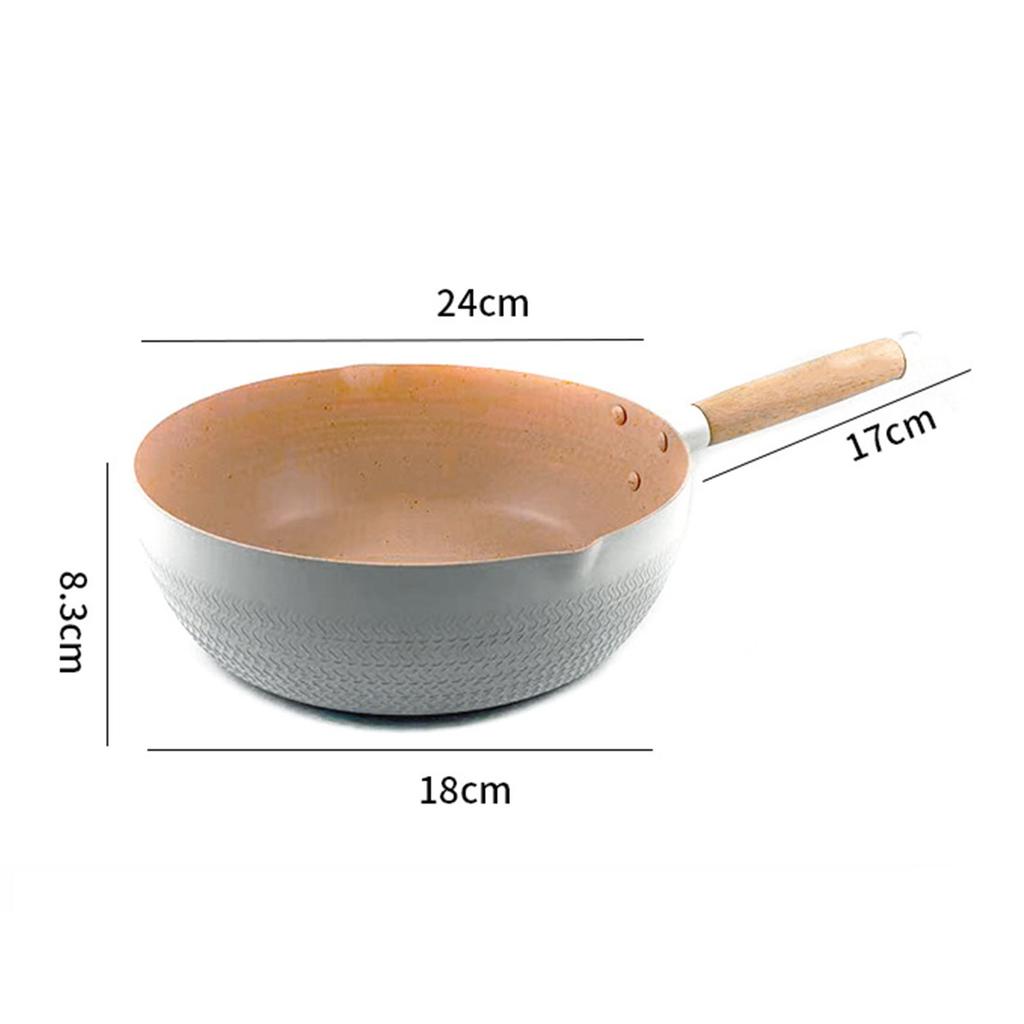 Nonstick Sauce Pan for Cooking Soup Noodles Aluminum Multifunctional Milk Pot Pan Cookware White