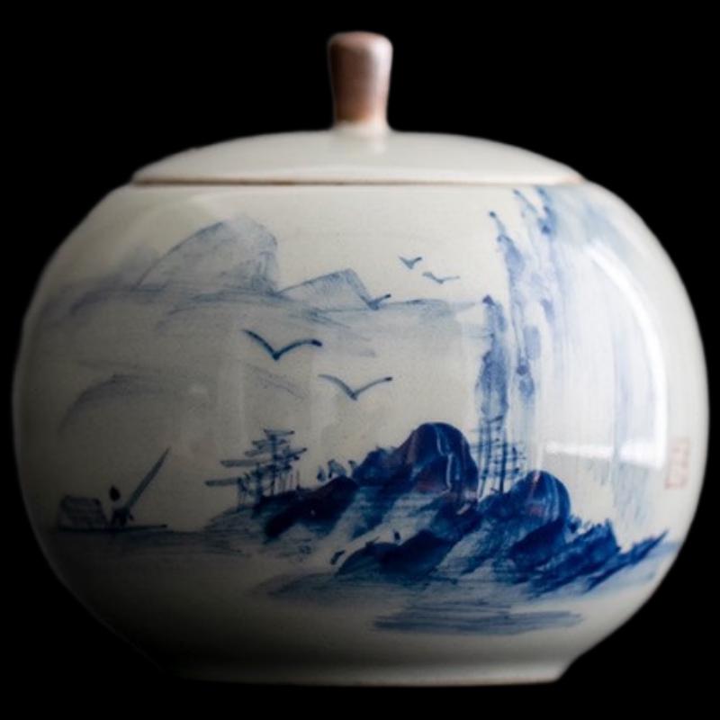 

Hand-Painted Ceramic Mini Tea Canister