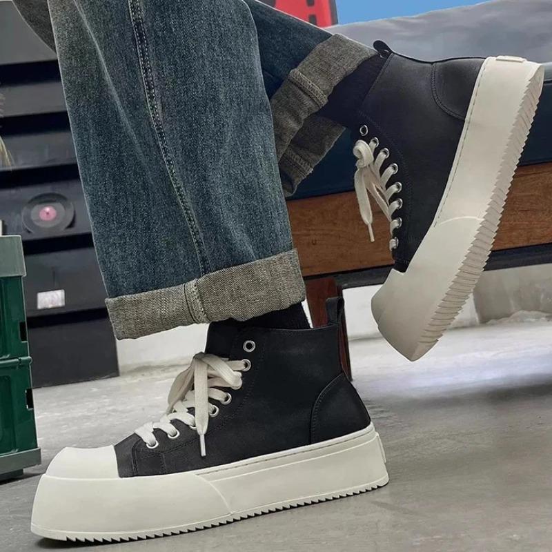 Fashion 2025 New Women Platform Ankle Sneakers Lace-Up Canvas Designer Shoes for Women Spring Autumn Trendy Platform Sneakers