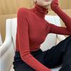 Autumn Winter New Fashion Long Sleeve Half High Collar Bottoming Shirt Solid Women's All-match Knitting Chic Tops
