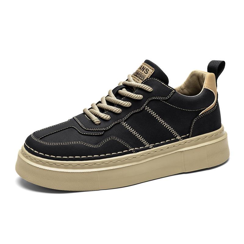 Fashion Fashion Men Vulcanize Shoe Casual Leather Casual Shoes Hot Sale Sneakers Tenis Masculino Comfort Lace-up Man Skateboard Footwear