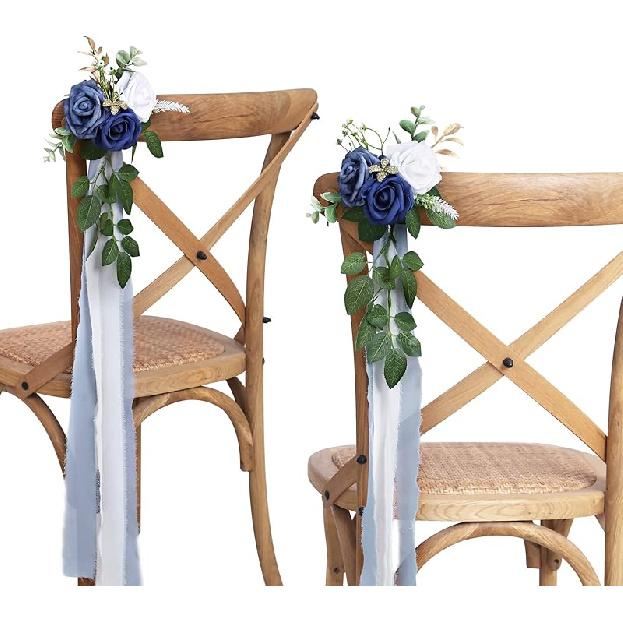 Wedding Aisle Decorations for Wedding Ceremony Set of 10 Pew Flowers for Church Chair Decorations Party Decor with Artificial Flowers Eucalyptus and