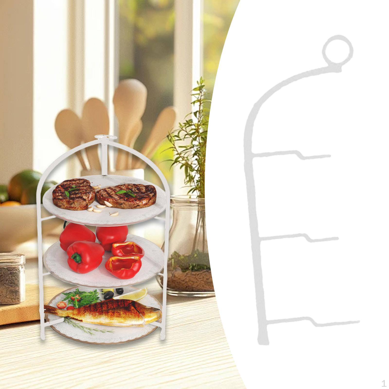 

Держатель для пиццы, складная подвесная кухонная полка, подставка для сервировки, ингредиент 3 Layer белый