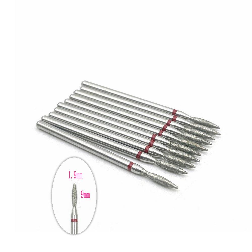 10pcs 2.35mm Shank Diamond Grinding Bur Drill Rotary Drill Dental Grinding Dental Polishing Burs Nail Drill Bits