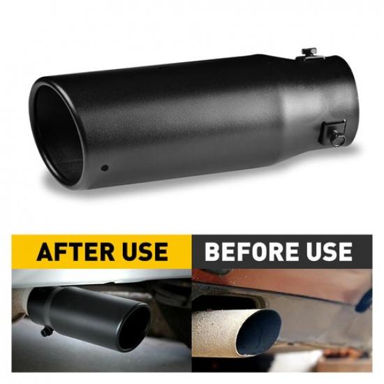 Black Steel Car Stainless Pipe Exhaust Tail Tip Muffler Accessories Universal