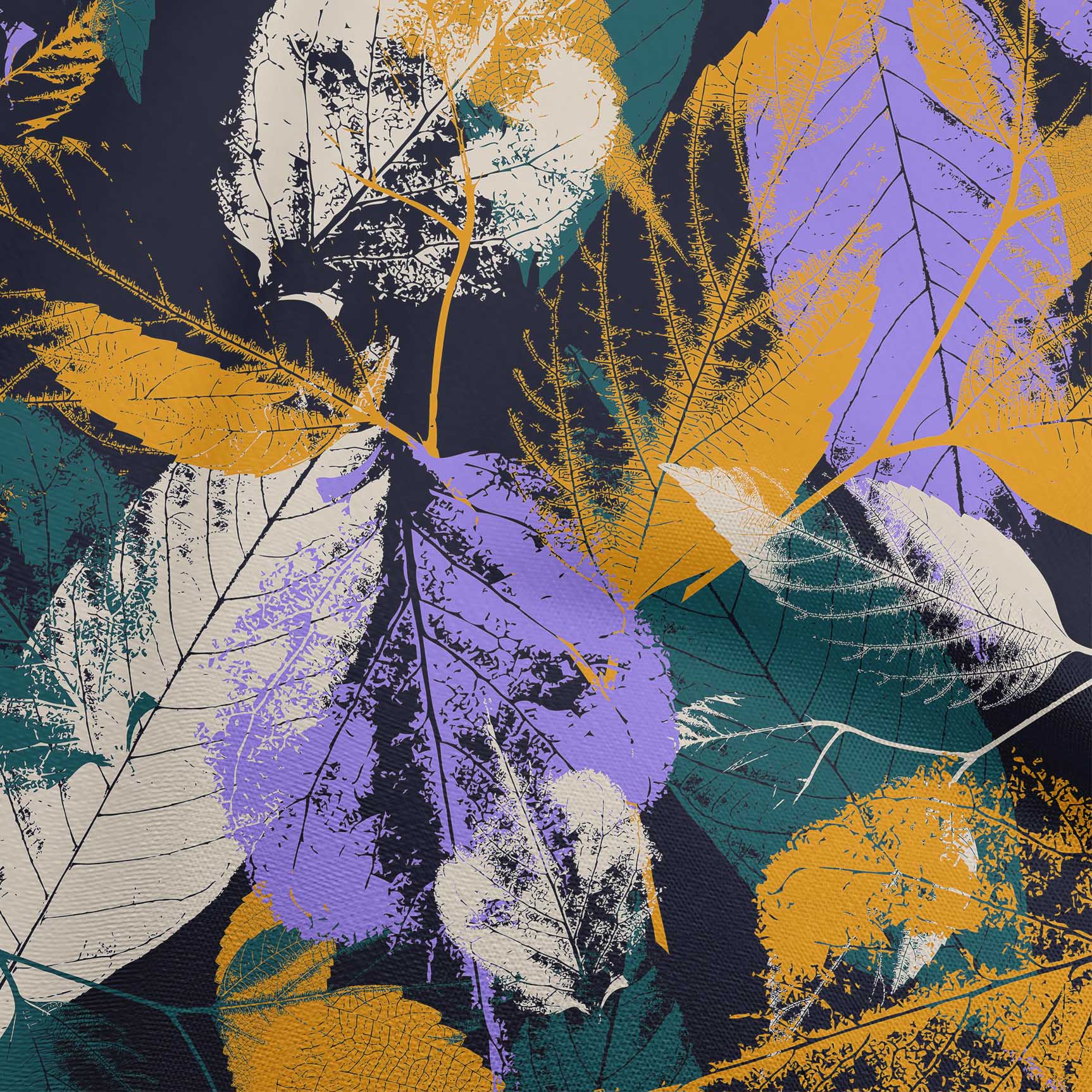 

oneOone Cotton Flex Blue Fabric Leaves Швейні ремісничі проекти Друк на тканині 40 дюймів 42 Inch Wide - Viscose Chiffon темно-синього кольору