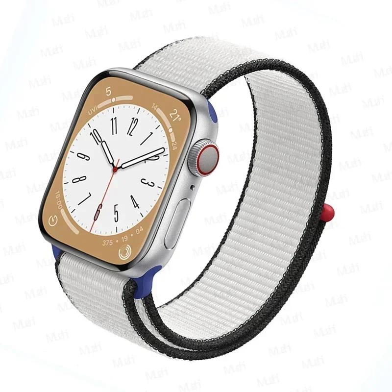 Nylon loop Strap For Apple Watch bands 46mm 44mm 40mm 45mm 41mm 42mm Sport Bracelet iwatch Ultra 2 49mm Series 10 9 8 se 7 6 5 4 Strap