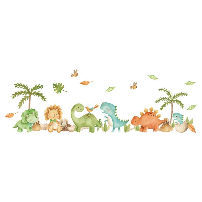 Large Cute Dinosaurs Wall Stickers for Kids Rooms Boy Girl Baby Bedroom Living Room Classroom Wall Decor Cartoon Animal Decal