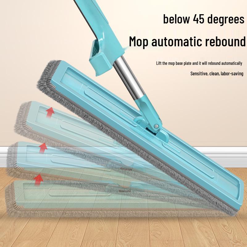 Hands-Free Rotatable Flat Mop for Dry & Wet Use with Absorbent, Enlarged Head