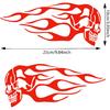 TOMALL 2pcs Skull Flame Reflective Stickers for Car Motorcycle Tank Vinyl Racing Sports Flame Stripe Decal for Golf Cart Off-Road Vehicles