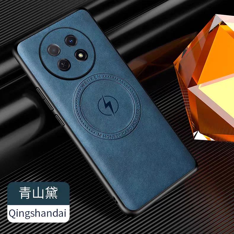 

Чехол для телефона с беспроводной зарядкой Magsafe для Huawei Mate 70RS 70 60 50 40 Pro Магнитный кожаный защитный чехол для мобильного телефона Mate 70 Pro тёмно-синий