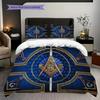 Shining All-Seeing Eye Freemason Bedding, Duvet Cover, Pillowcase, Home Decoration, Birthday Gift (1 * Duvet Cover+2 * Pillowcase, Coreless)