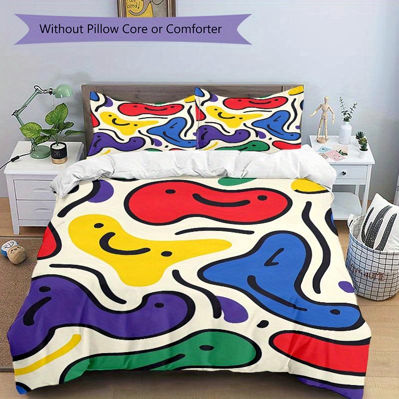3pcs Colorful Patterns Bedding Set, Breathable and Soft, Suitable for All Seasons, Ideal for Home Use, Suitable for Bedroom Decor Yy250821225
