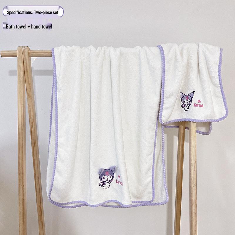 Sanrio Kuromi 3D Coral Fleece Bath Towel - Soft & Absorbent for Kids & Adults Towel 35cm x 75cm