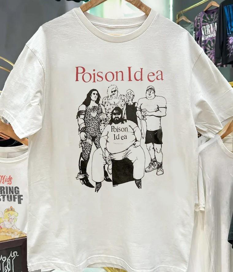Poison idea rock tee retro white short sleeve t-shirt QT3043 S разноцветный