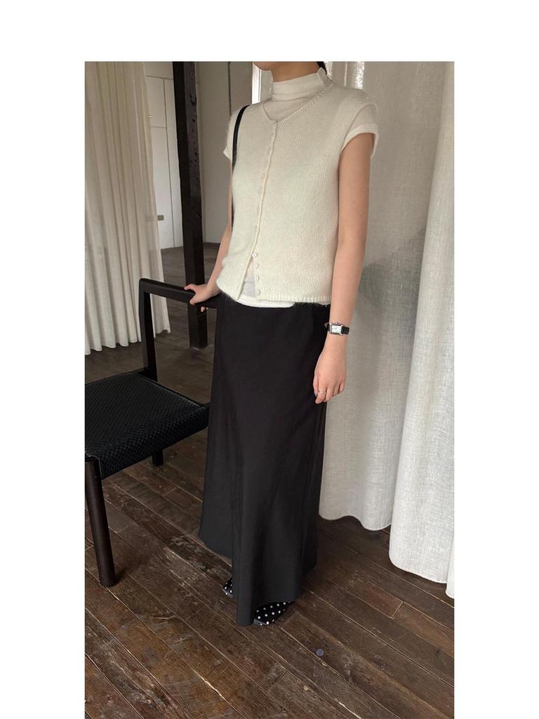 TG Soft Korean Lyocell A-line Slimming Skirt, Spring 2026 Drape Long Style