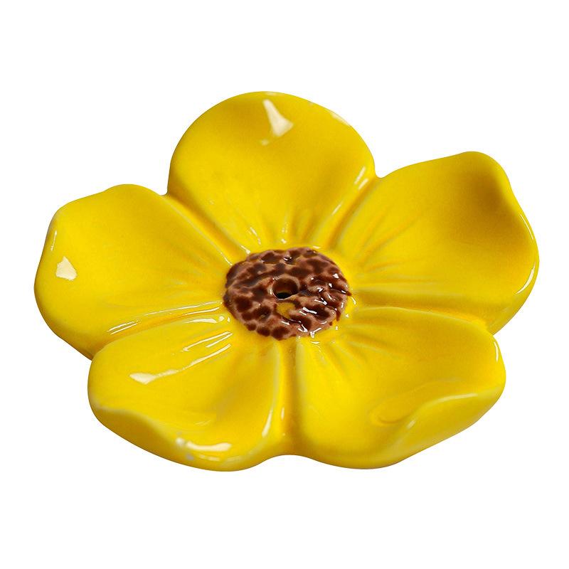 Incense Flat Bottom Censer Holder Ceramic Delicate Creative Portable Flower Incense Stick Holder