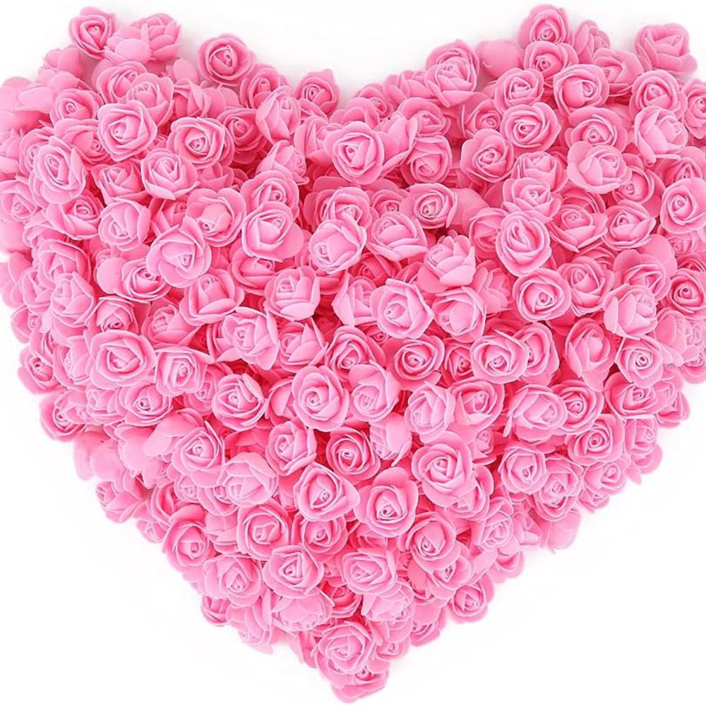 50pcs Artificial Flowers PE Foam Roses Head Bear Handmade Wedding Home Garden Holiday Party Decor Scrapbook Gifts Box Diy Wreath