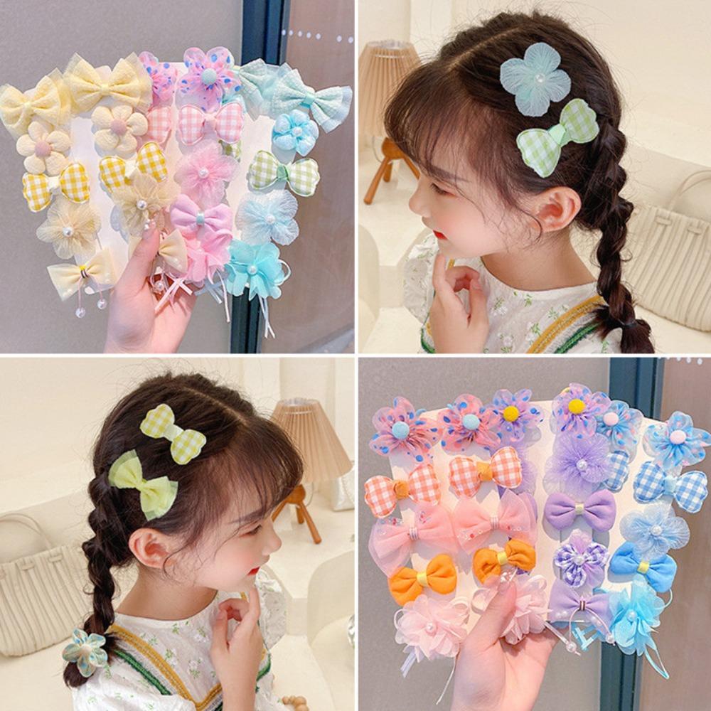 10pcs Cute Hair Clip Flower Bow Side Fringe Clip Fashion Headwear for Children