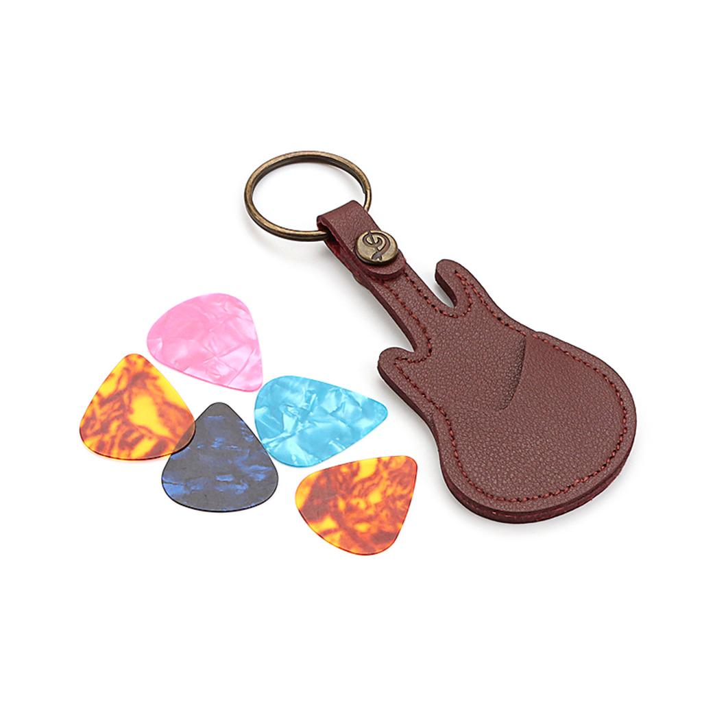 Leather Key Chain Guitar Picks Holder Keychain Guitar Plectrums Bag Picks Pouch Guitar Strap Guitar Picks Carrying Case