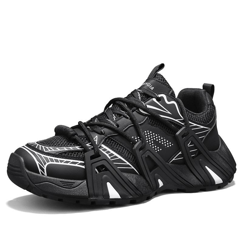 Outdoor Men's Running Shoes Spring Autumn Fashion Cross Tied Platform Sneakers Comfortable Height Increase Non Slip Casual Shoes