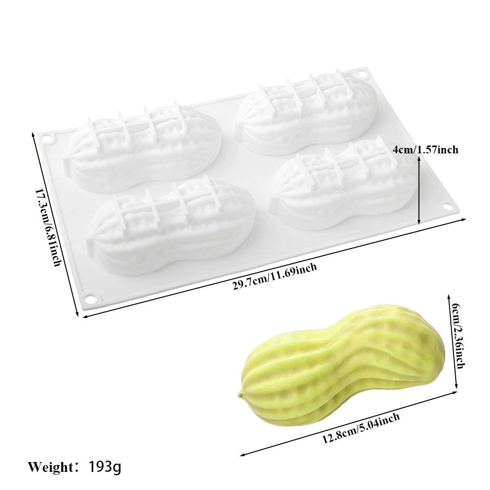Molde de Silicona 3D de Grado Alimenticio con Diseño de Cacahuete para Pastel Mousse Francés, Chocolate, Repostería de Cocina, Herramienta de Pastelería