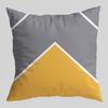 Geometric Pillowcase, Yellow and Gray Geometric Peach Skin Velvet Printed Pillow Cushion Cover, Sofa Car Backrest