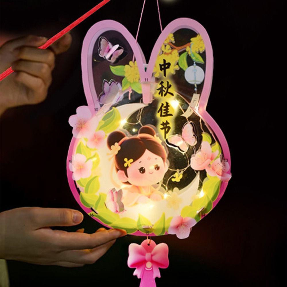 Cute Chinese Rabbit Lantern Traditional Antique Lantern Handheld Paper Lantern  Family Activity