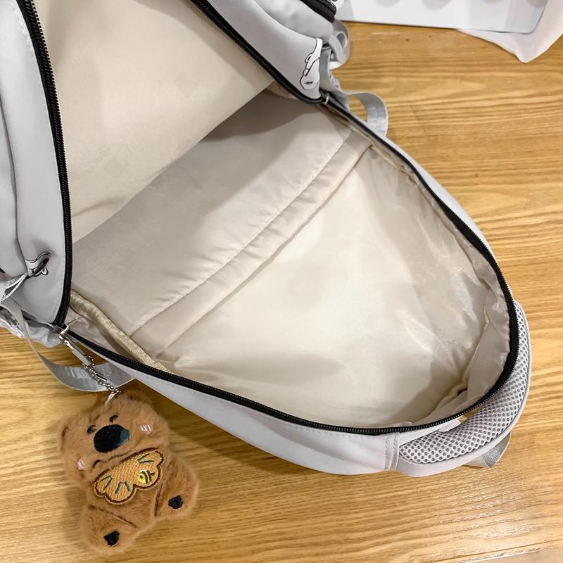 Women's Schoolbag Junior High School Student Color Block Backpack Computer Backpack