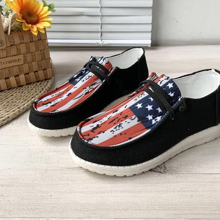

Весенне-осенние низкие парусиновые кеды на плоской подошве с принтом в виде звезд и полосок на шнуровке женская обувь повседневная и удобная одинарная обувь 43 чёрный