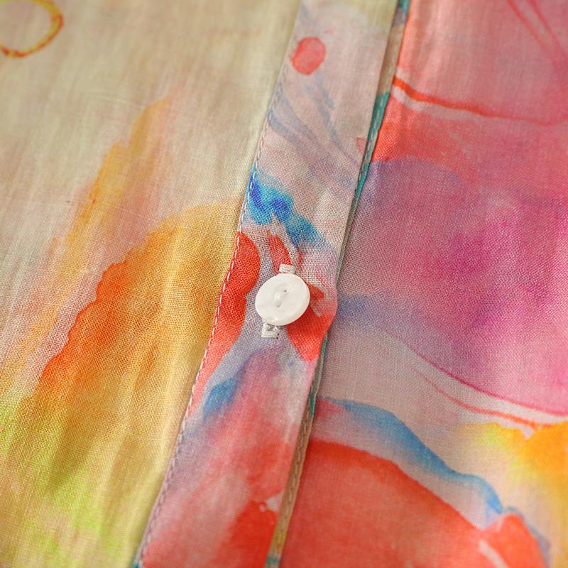 DIMANAF 2025 New Plus Size Women Tops Print Cotton Shirts Tees Casual Loose Blouse Autumn Long Sleeve