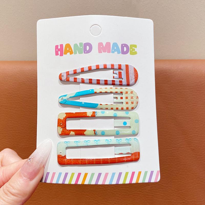 Cute Children's Colorful Polka Dot Checkered Hair Clips, Side Bangs Clips, Sweet Wispy Hair Clips, Bobby Pins.