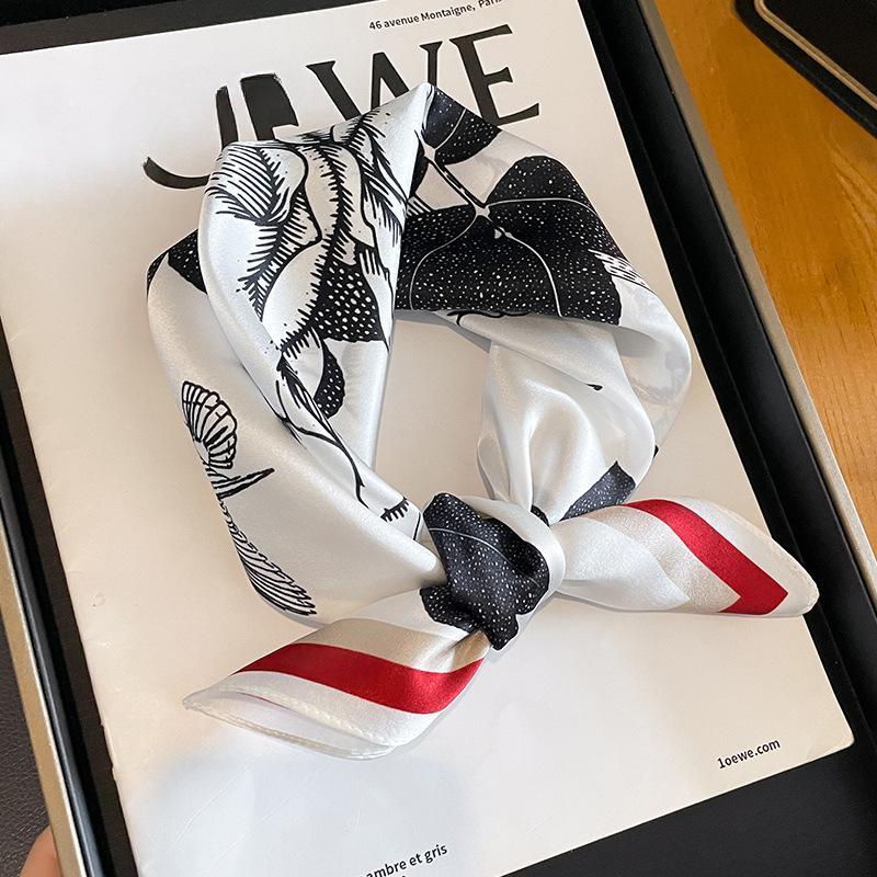 

100% шелковый шарф женский шелковичный роскошный высококачественный квадратный модный принт для волос шейный платок дамская шаль обертывания хиджаб бандана шарфы Real Silk 53x53cm