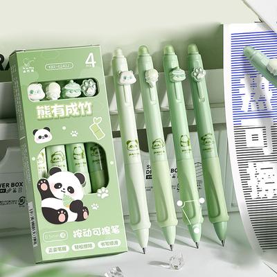 1/4Pcs Cartoon Capybara Panda Erasable Pressing Neutral Pen Quick Drying Ballpoint Pen Fashion Signature Pen Writing Tools