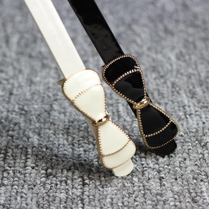 Sweet Bow Buckle Thin Belt Women's Patent Leather Belt - Fashion Long Dress Accessory Belts for Women