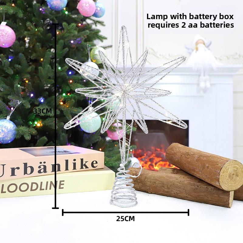 Christmas Decoration: 20/25cm Three-dimensional Tree Top Star, Small Five-pointed Star Christmas Tree Arrangement
