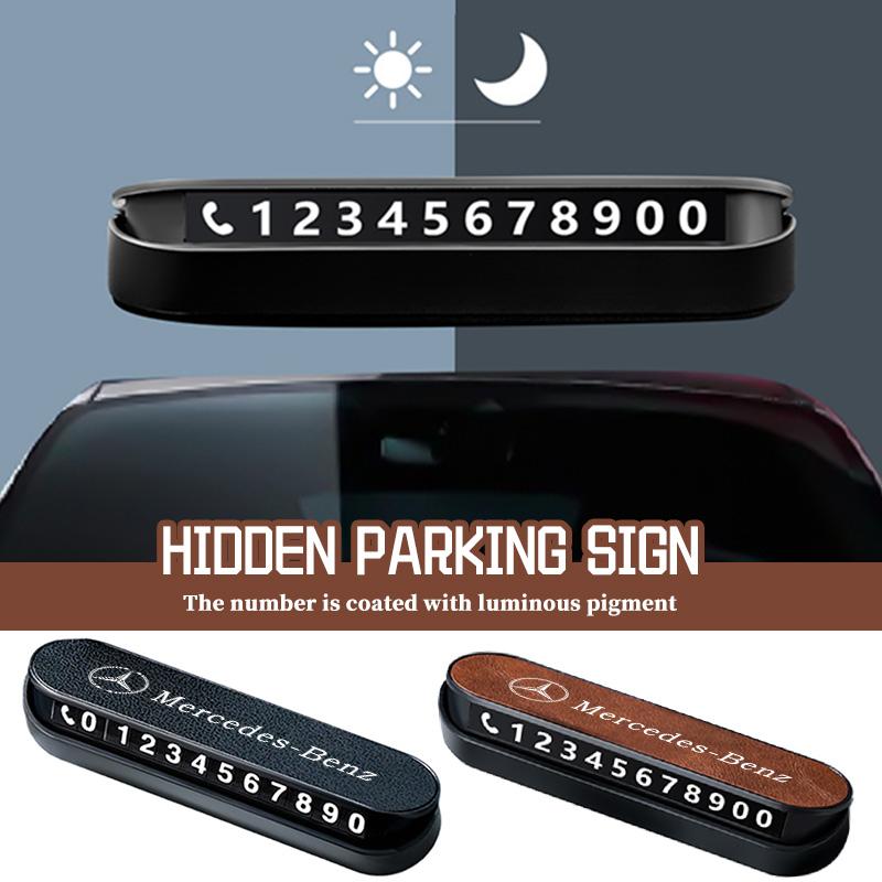 AABIB1 For Benz Hidden Mobile Phone Number Plates Car Styling Temporary Parking Signs Accessories AMG CLA CLS C180 C200 W204 W205