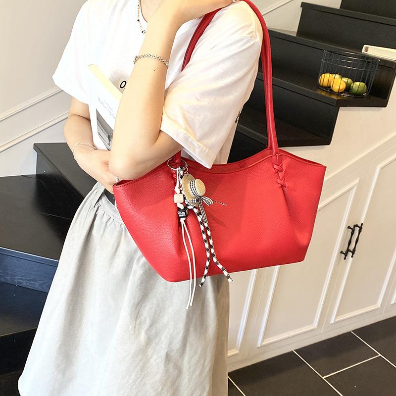 

Сумка-тоут большой вместимости, женская новая универсальная сумка-мессенджер через плечо, женская сумка no pendant красный