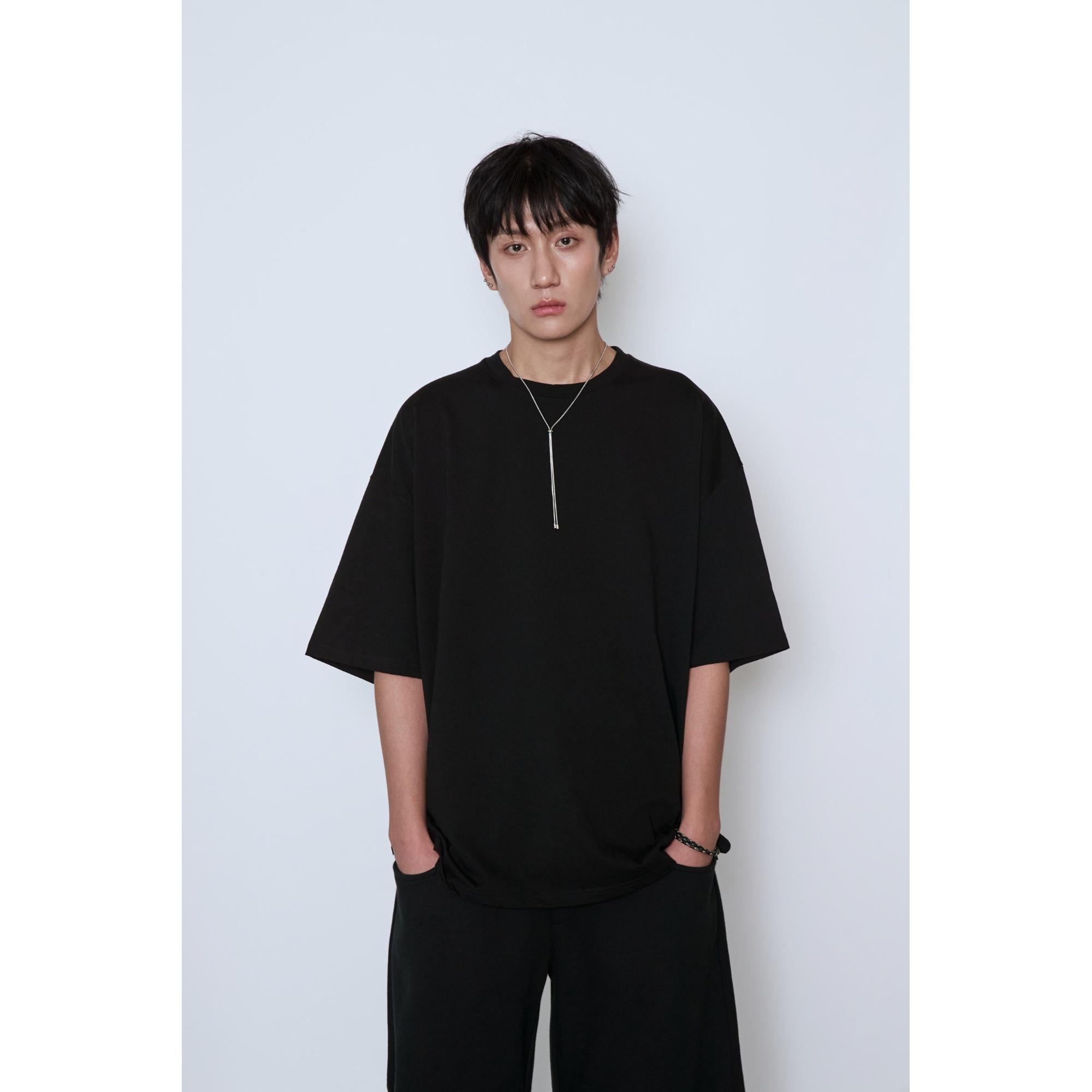 Noineta Basic Boxy Fit Short Sleeve Tee Navy/Free