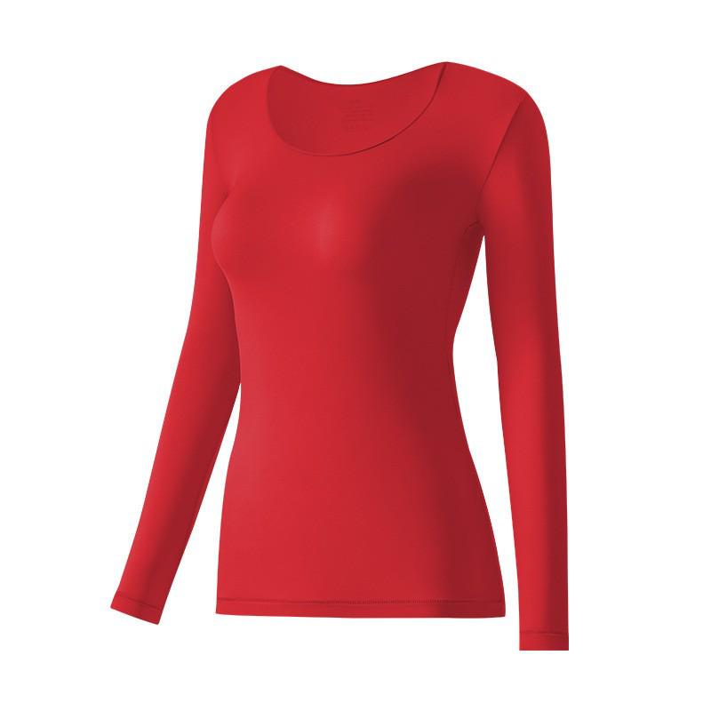 Women's Hyaluronic Acid Skin-Enhancing Thermal Underwear Set: Long Sleeve Top & Long Pants, Round Neck, High Elasticity, Warm Autumn Wear.