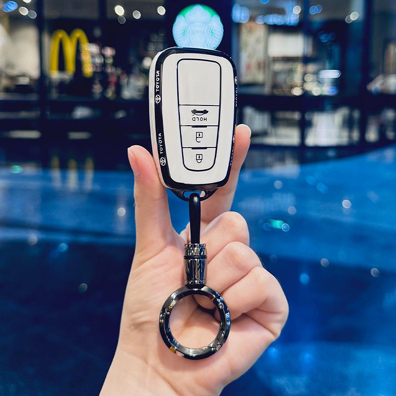 Fashion TPU Car Remote Key Case Cover Shell Fob For Toyota Corolla Prius Camry CHR C-HR RAV4 Altis Land Cruiser Prado Keychain