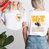 New Style Save The Bees Beekeeper Bumble Bee Earth Day Honey Bee Environmental Nature Lover Tee Crewneck Printed Tshirt Tops