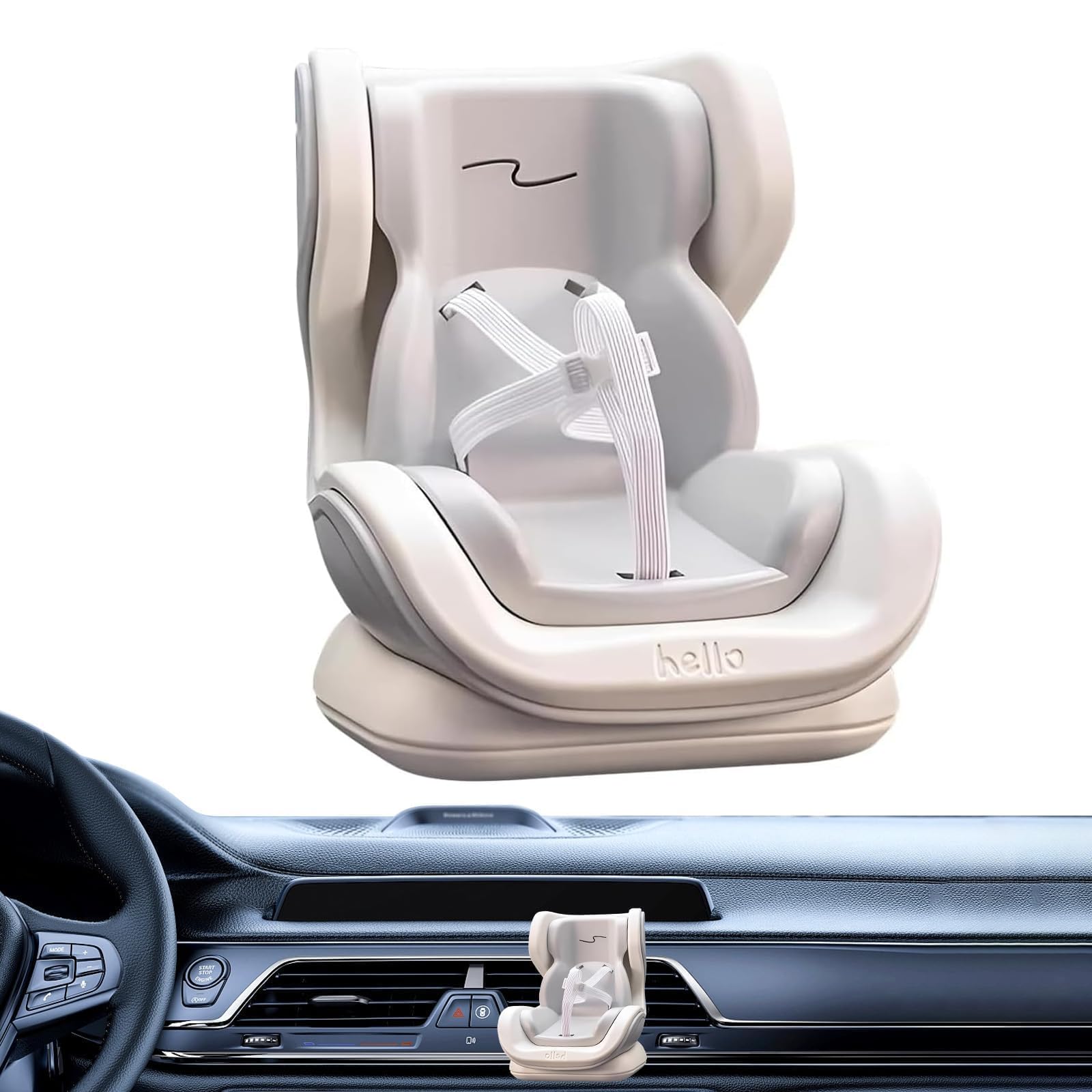 Kumomi Doll Car Seat Vent Clip, Plush Seat for Small Dolls, Car Decoration, Realistic Air Vent Small Plush Toy Car Seat for Dolls, Car Accessories,