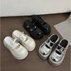 Niche Retro Half Slippers Women's Summer Outer Wear Spring and Summer New Inner Height Increase Square Head Lazy Bag Head Drag