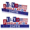 Patriotic Design: Wooden Table Sign Featuring Bold Red, White, And Blue Colors With Fireworks, Stars, And Festive July 4Th 2026