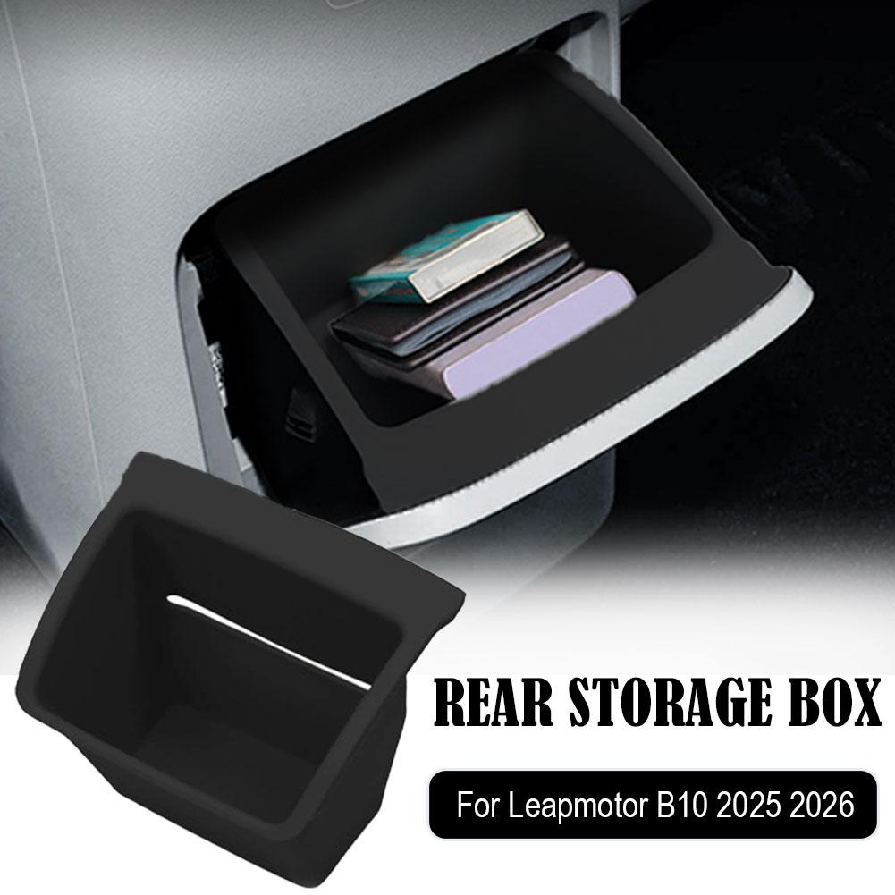 Per 2026 Leapmotor B10 Scatola Bracciolo Posteriore in Silicone Scatola Portaoggetti Organizer Console Accessori Auto Centrale Nero V1R4