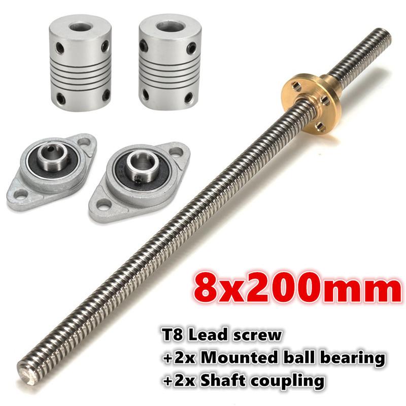 Motor For 3D Print T8 600mm Stainless Steel Lead Screw Coupling Shaft Mounting