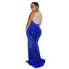 European and American Fashion Women's Sleeveless Rhinestone Round Neck Long Dress