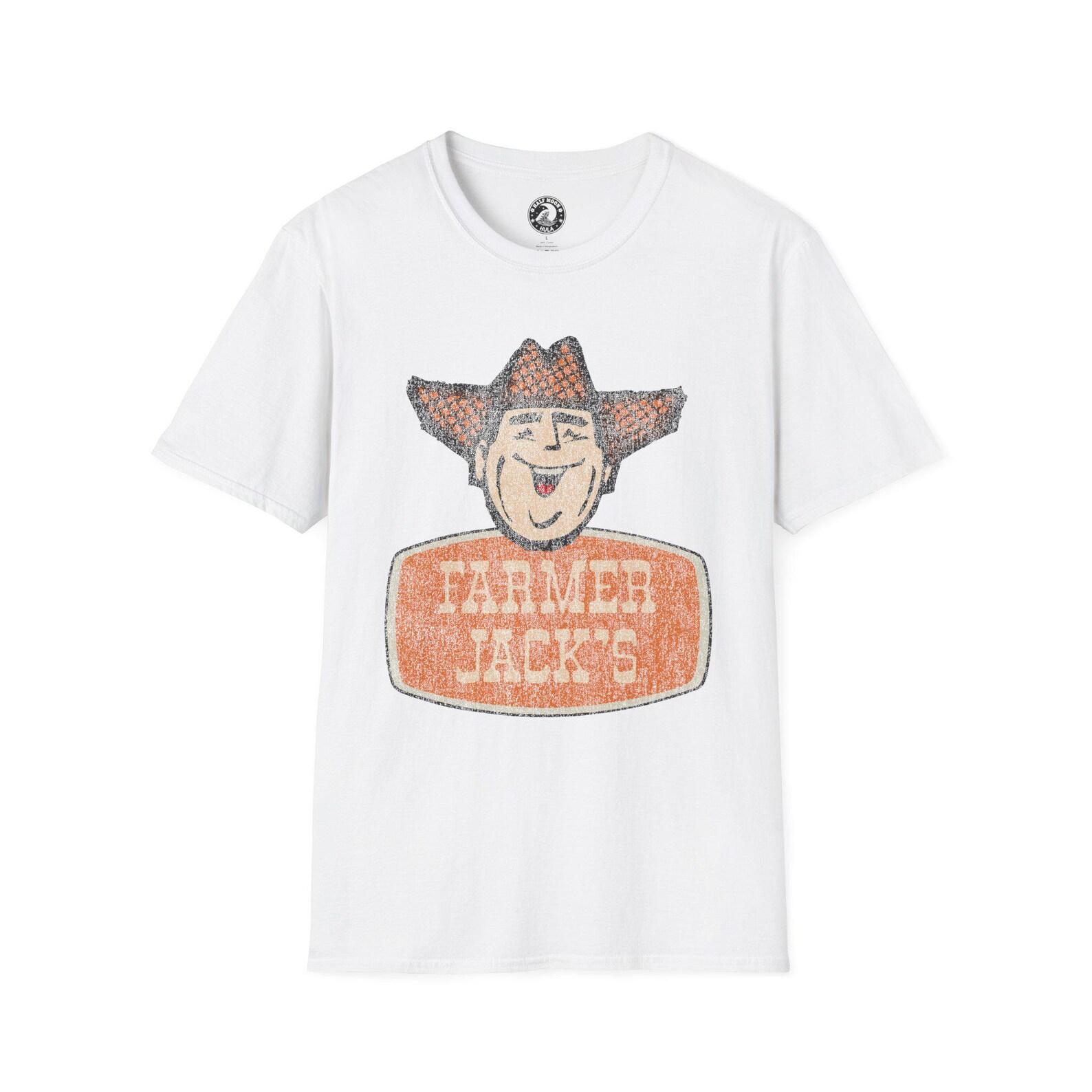 Farmer Jack s Vintage Logo T-Shirt | Retro Detroit Michigan Graphic Tee 2XL